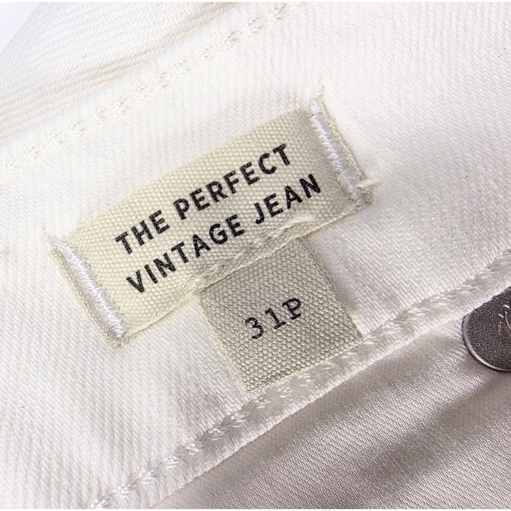 Madewell White Raw Hem "The Perfect Vintage Jeans" Women's Petite Size 31 NWOT - Picture 6 of 8